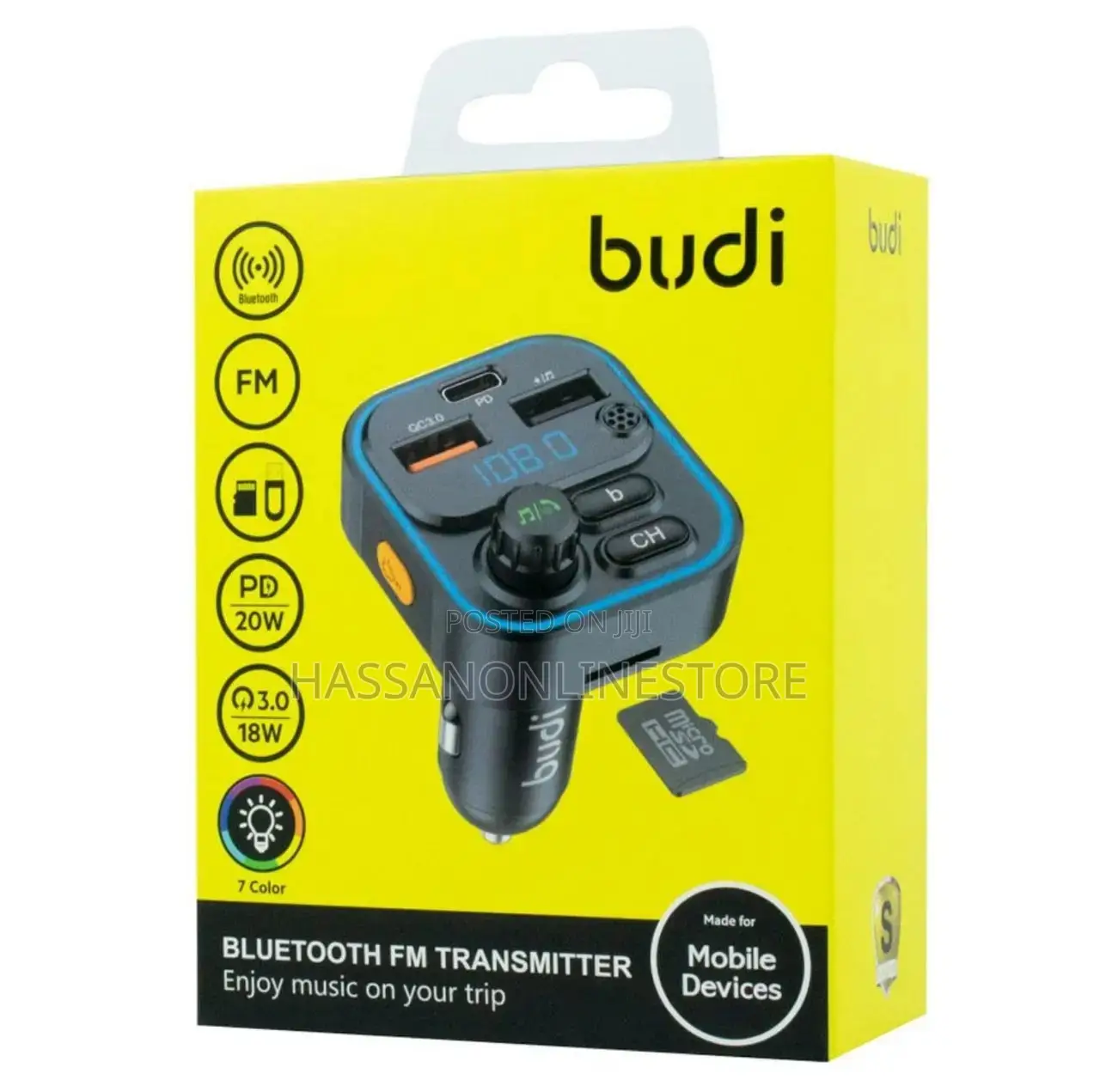 Budi Cct05b Bluetooth Fm Transmitter Car Charger