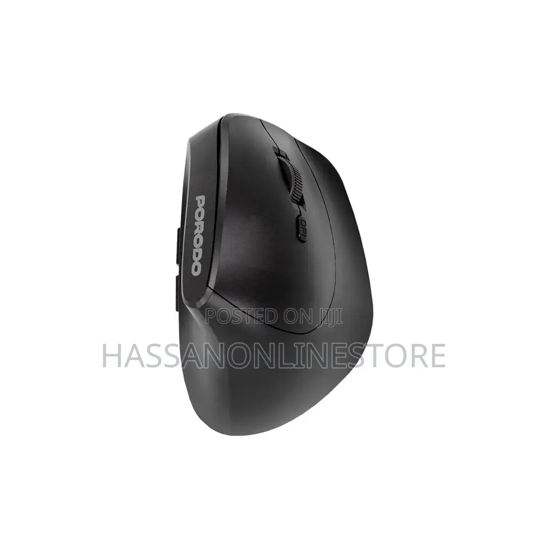 Porodo Vertical 4000 Dpi Wireless Mouse - Black