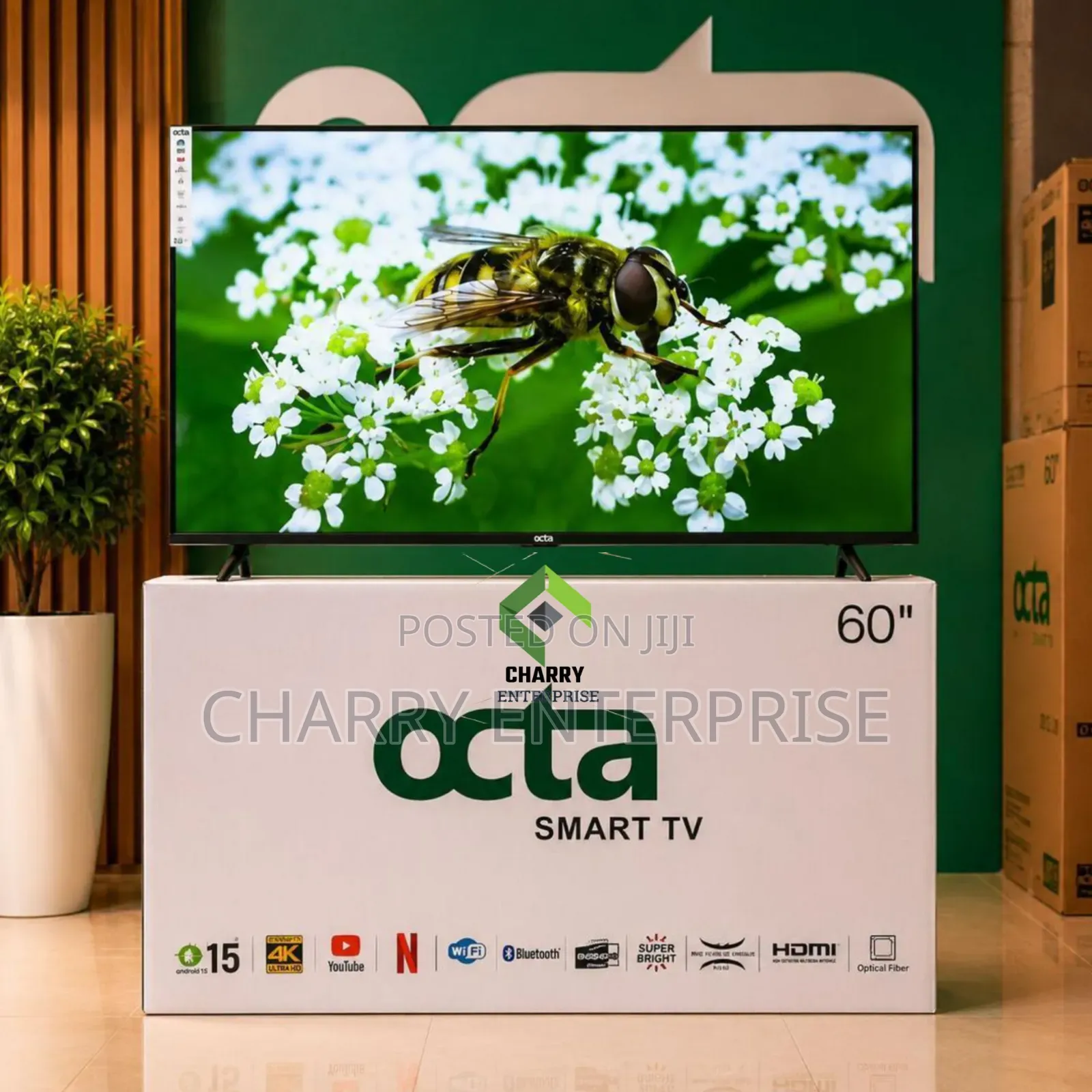 Octa Smart Android Uhd Frameless Tv 60 Inch With Wifi and Bluetooth