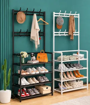 5-Layers Coat Shoes Rack 80*29.5*172 Cm White Black