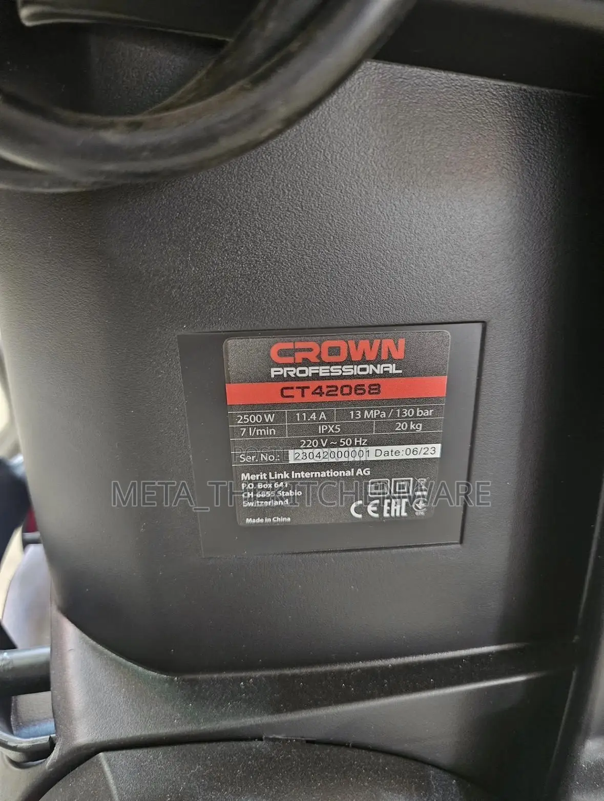 Crown Electric High Pressure Washer 2500w