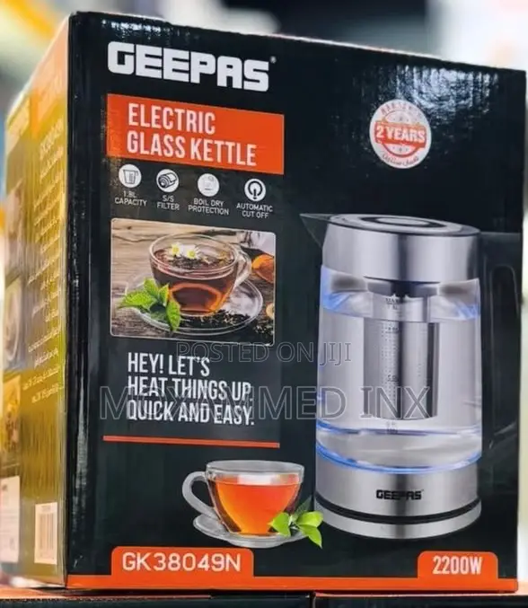 Geepas Electric Glass Kettle (Model Gk38049n)Features a 1.8-Liter
