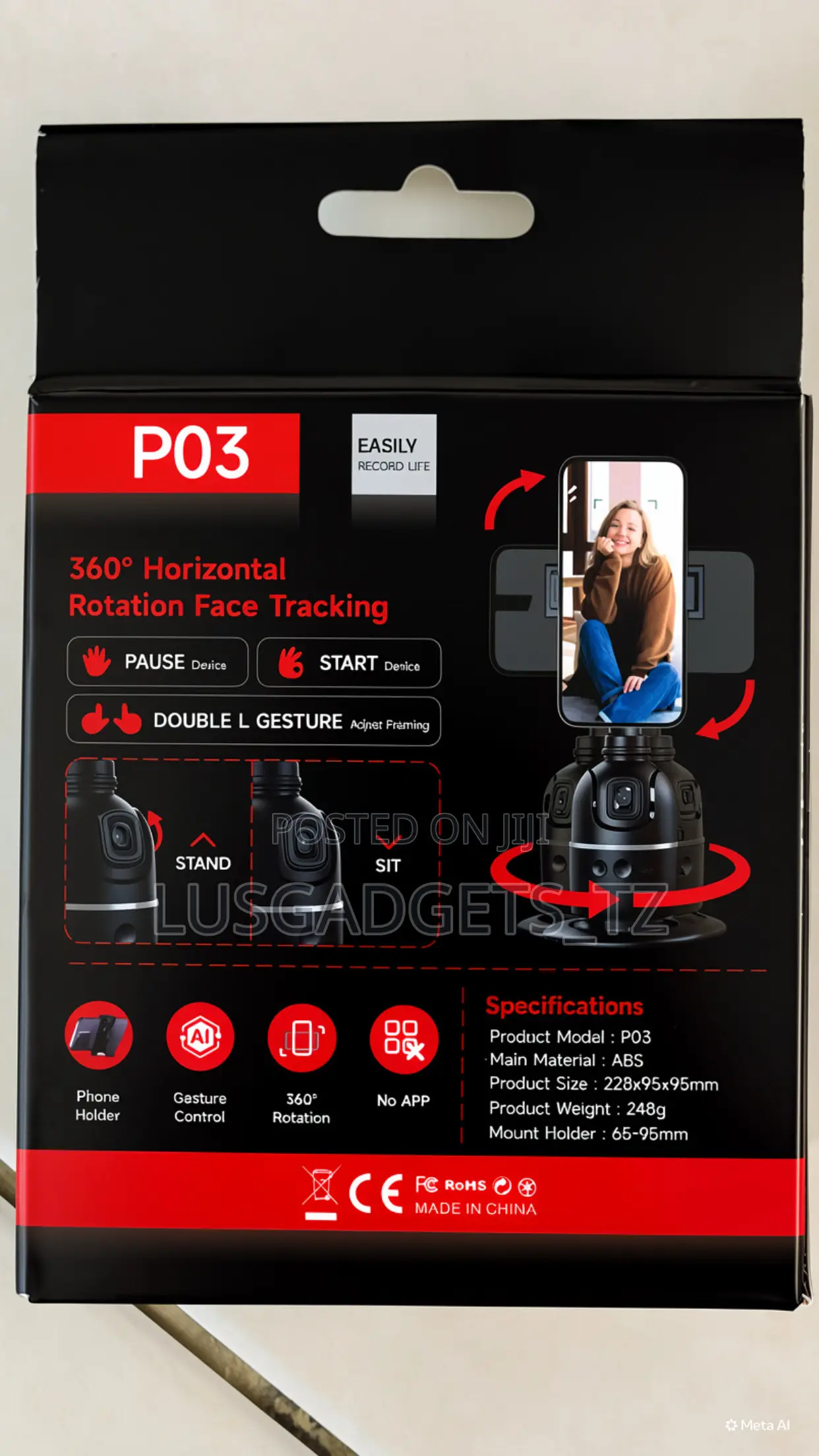 P03 Ai Auto Face Tracking Tripod Stand – Mpya (Brand New)