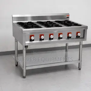 Luxury Canton Style 6-Burner Commercial Wok Range