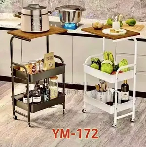 Kitchen Rack Steel and Wood