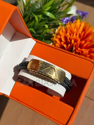 Ca Bracelet for Men Black and Gold