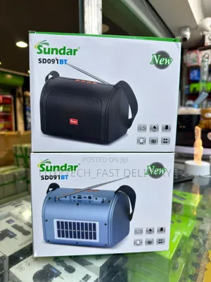 Sundar Sd091bt Portable Bluetooth Speaker With Solar Charging Panel