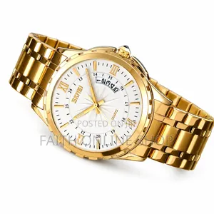Skmei 9069 Quartz Wrist Watch Luxury Gold Stainless Steel
