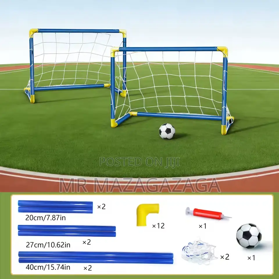 2pc Soccer Goal Set With Inflatable Ball For Kids
