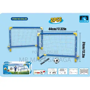 2pc Soccer Goal Set With Inflatable Ball For Kids
