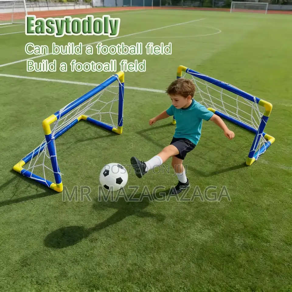 2pc Soccer Goal Set With Inflatable Ball For Kids