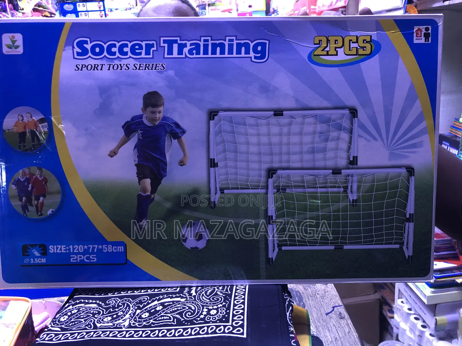 2pc Soccer Goal Set With Inflatable Ball For Kids