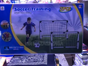 2pc Soccer Goal Set With Inflatable Ball For Kids