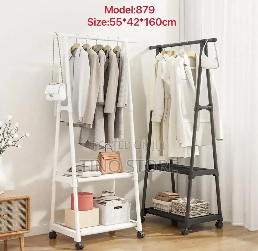 A Shape Rolling Clothes Rack