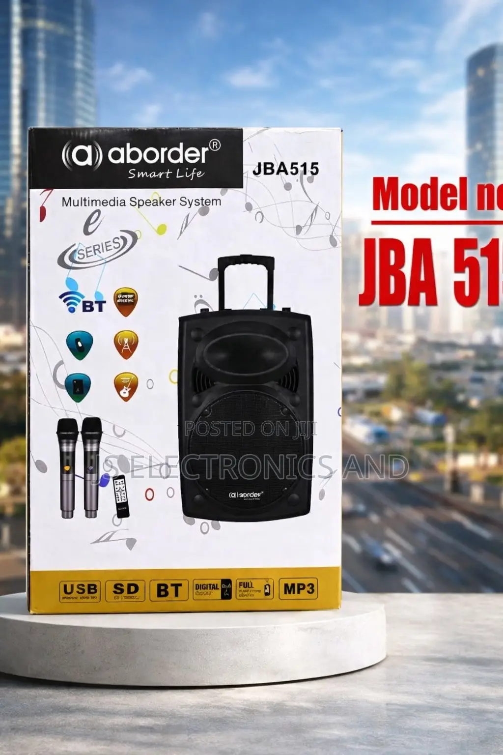 Aborder Speaker Rechargeable Portable With Two Mic Wireless