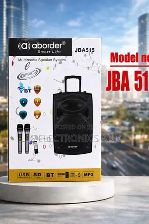 Aborder Speaker Rechargeable Portable With Two Mic Wireless