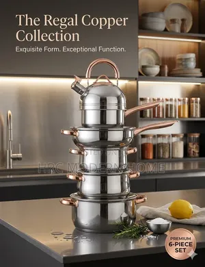 Premium 6-Piece Stainless Steel Copper Cookware Set