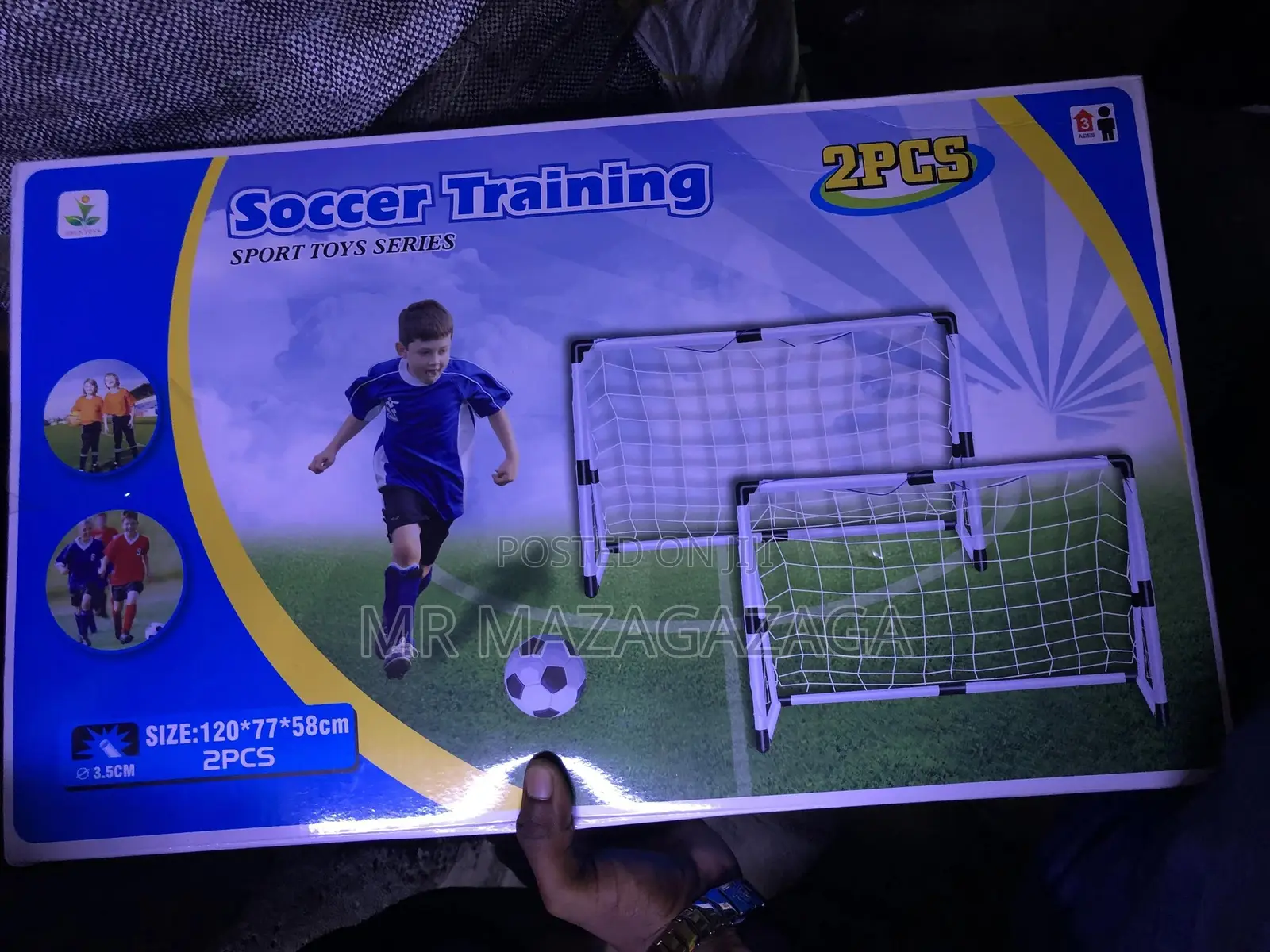 2pc Soccer Goal Set With Inflatable Ball For Kids