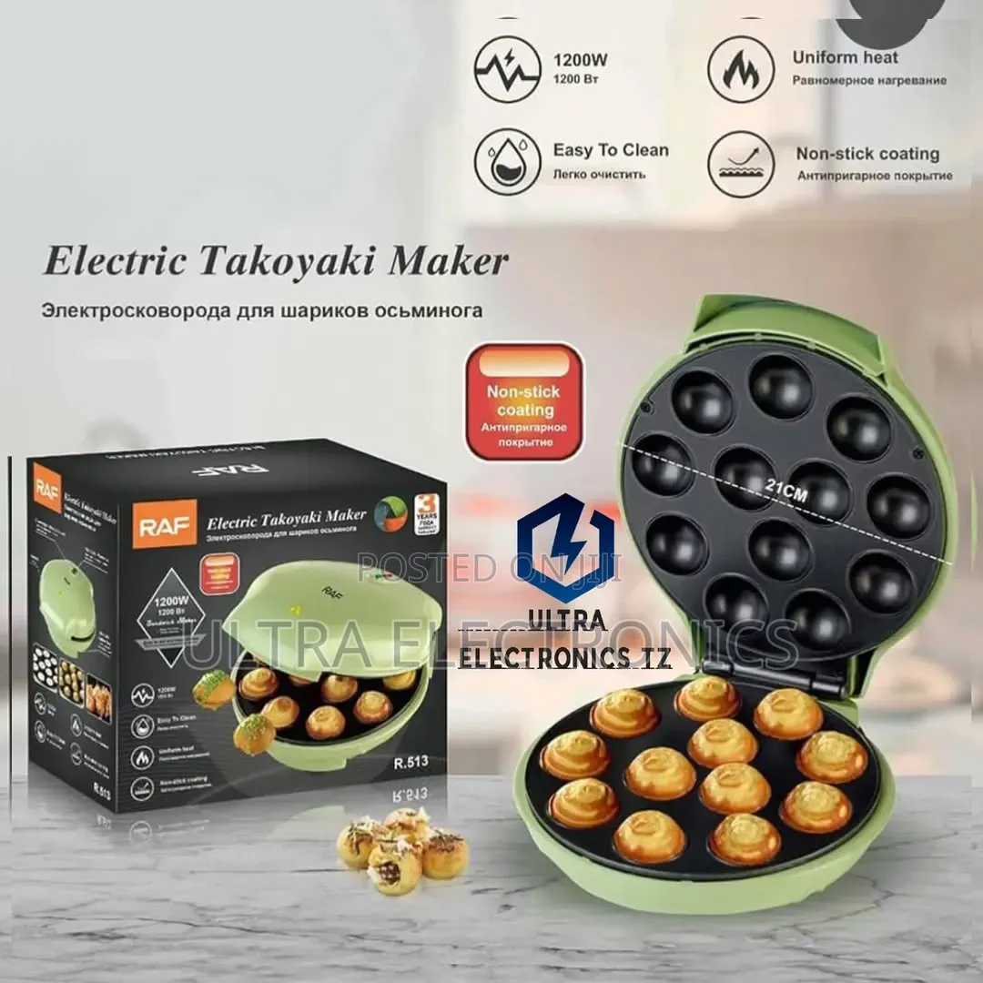 Raf Electric Takoyaki Maker / Kitumbua Maker With 1200w