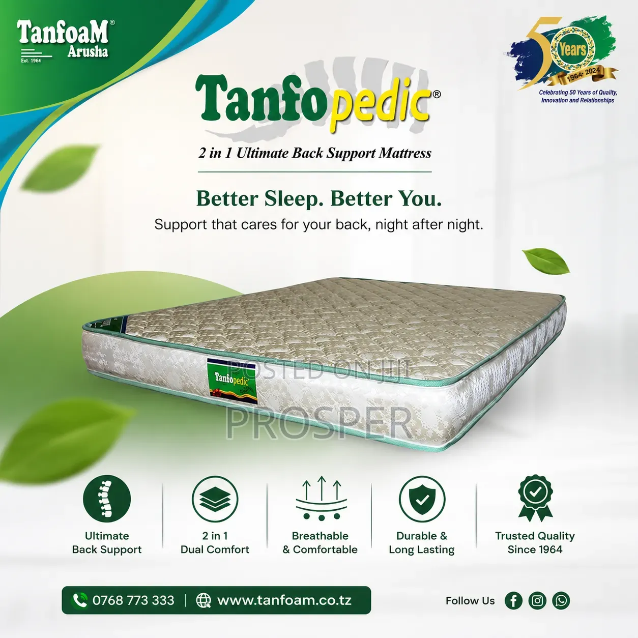 Tanfopedic Mattress 5x6 Inch 8 and All Sizes Available