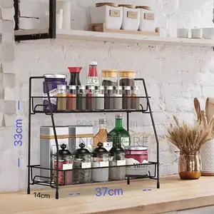 (2-Tier Countertop Spice Rack Organizer).