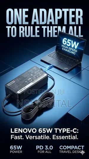 Lenovo 65w Laptop Charger Suitable for Any Type C Laptop, Smartphone