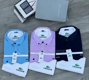 Men's Cotton Materials Shirts or Mashati Original Lacoste Brand