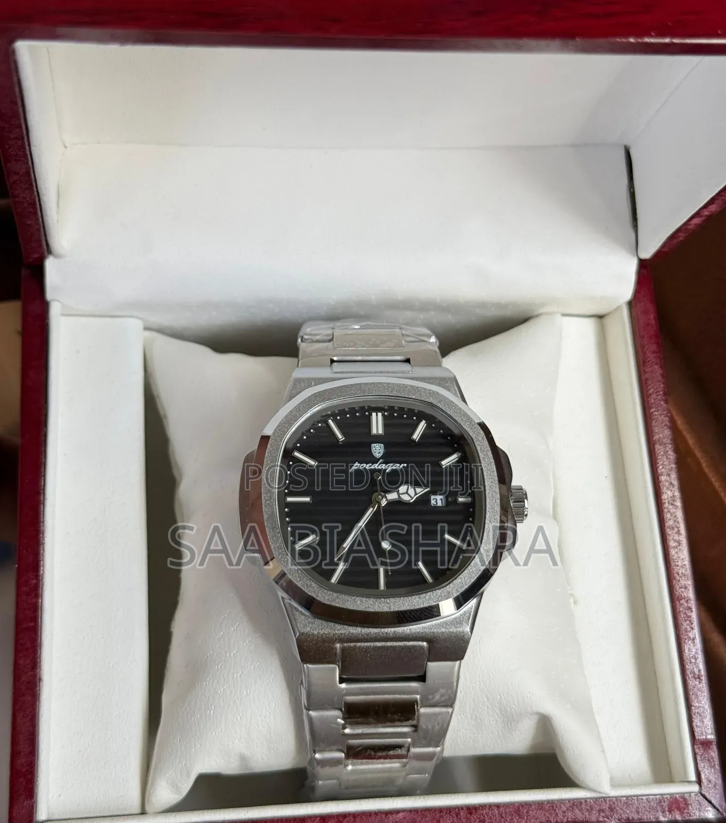 Poedagar 613 Luxury and Classic Watch Silver and Black