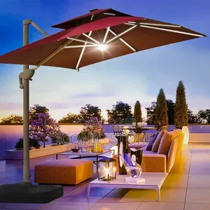 Solar Led Cantilever Patio Umbrella
