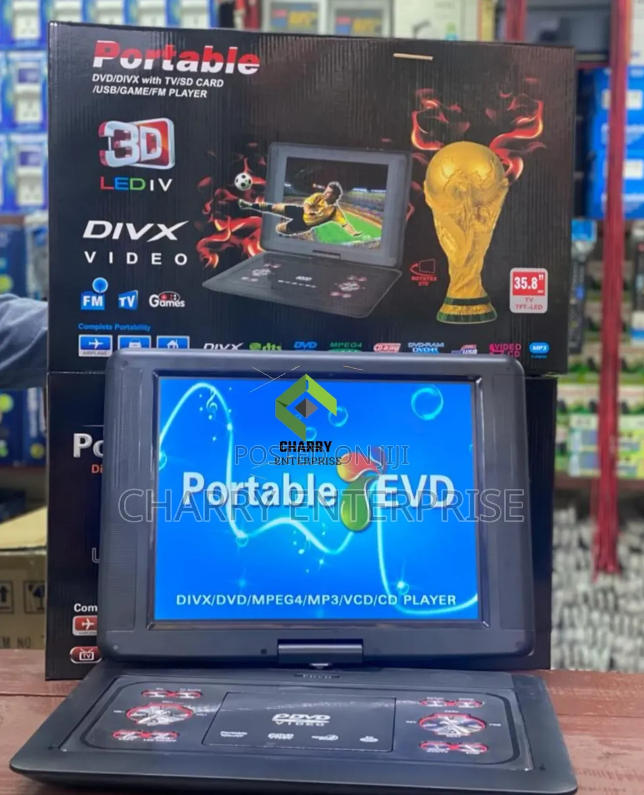 Digital 3d Led Tv Portable Evd/ DVD Player 35.8 Inch for Home, Vehicle