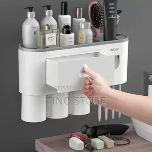 Wall Mounted Toothbrush Holder And Organizer