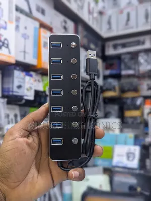 Aluminum 7 Ports Usb Hub With Port Switches