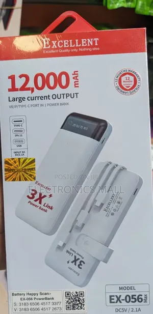 Excellent Ex-056 Power Bank With 12000mah