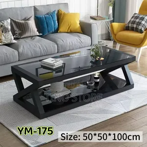Coffee Table Ya Kioo Kigumu