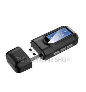 Bt 5.0 Receiver Adapter With LCD Display 3.5mm Stereo Usb Transmitter,