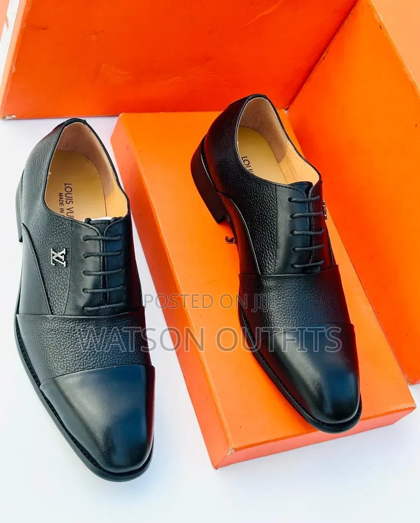 Men's Leather Shoes or Mocca Lv or Louis Vuitton Smartly Branded