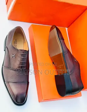 Men's Leather Shoes or Mocca Lv or Louis Vuitton Smartly Branded