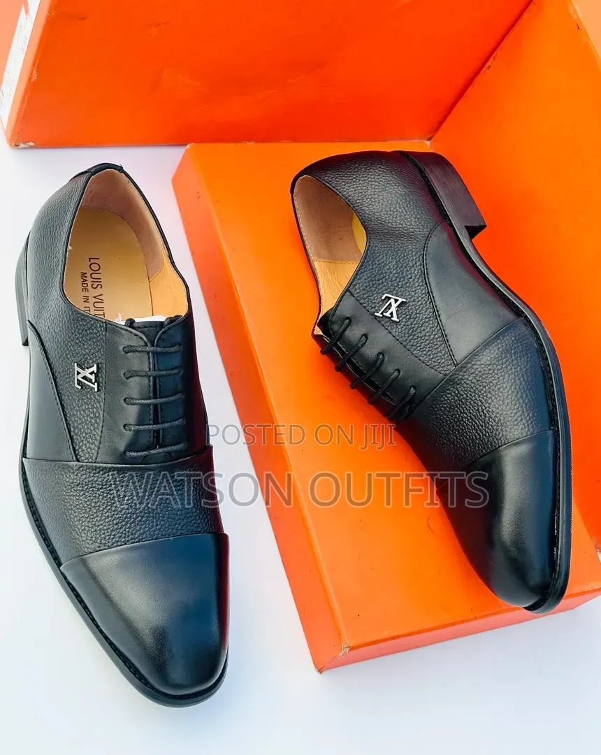 Men's Leather Shoes or Mocca Lv or Louis Vuitton Smartly Branded