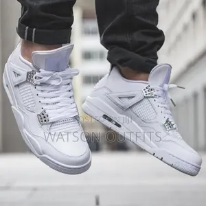 1 Colour White One Men's Leather Shoes or Sneakers Jordan Brand