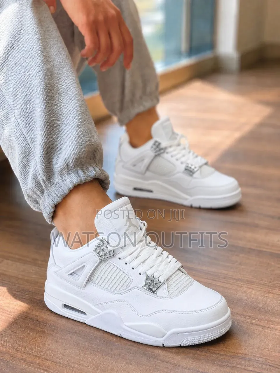1 Colour White One Men's Leather Shoes or Sneakers Jordan Brand
