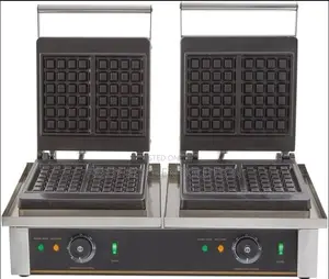 Commercial Stainless Steel Electric Waffle Maker Designed for Heavy-Du