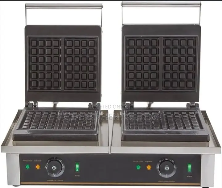 Commercial Stainless Steel Electric Waffle Maker Designed for Heavy-Du