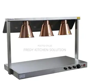 Commercial 3 Tanks Station Heat Lamps Food Warmer