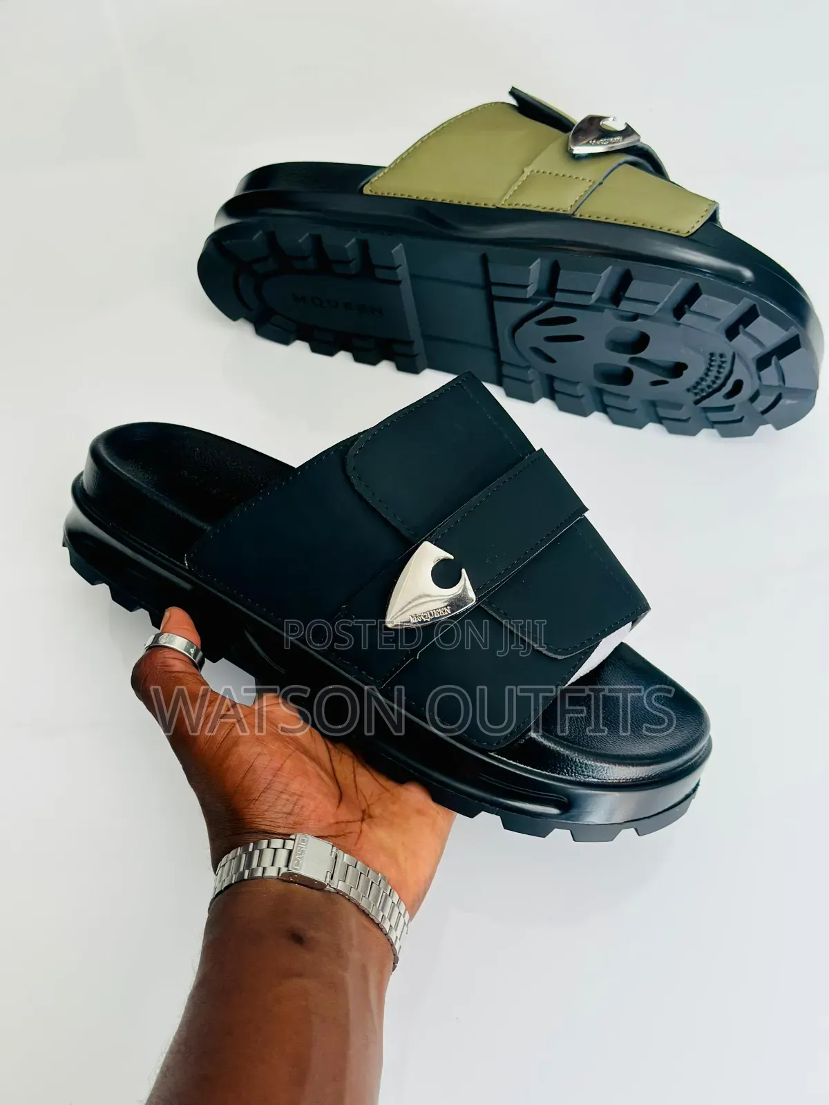 Alexander McQueen Brand Men's Leather Sandals Double Soles Items
