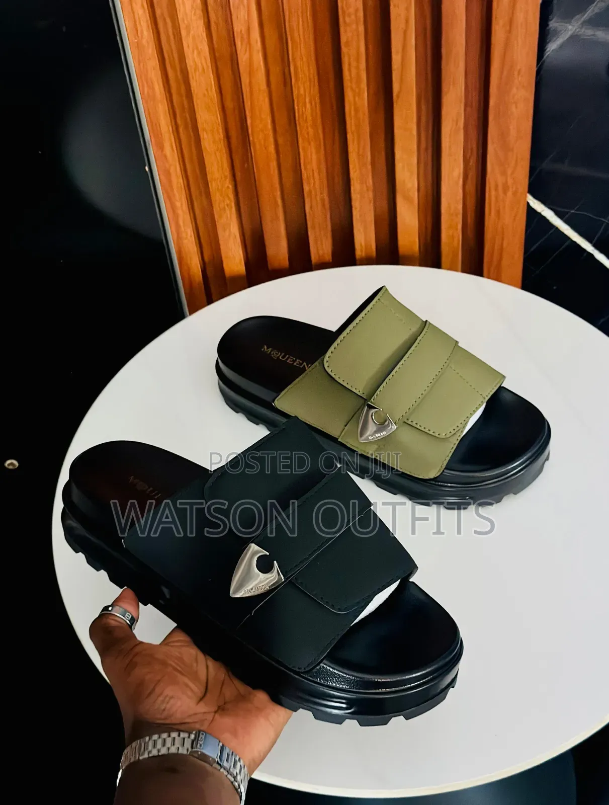 Alexander McQueen Brand Men's Leather Sandals Double Soles Items