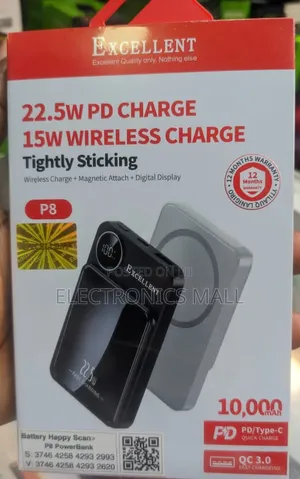 Excellent P8 22.5w Pd Charge 15w Wireless Charge Power Bank