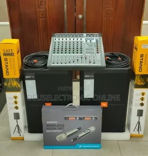 Full Set Combo Spika Midi, Mixer Powered, Mic, Stand Waya