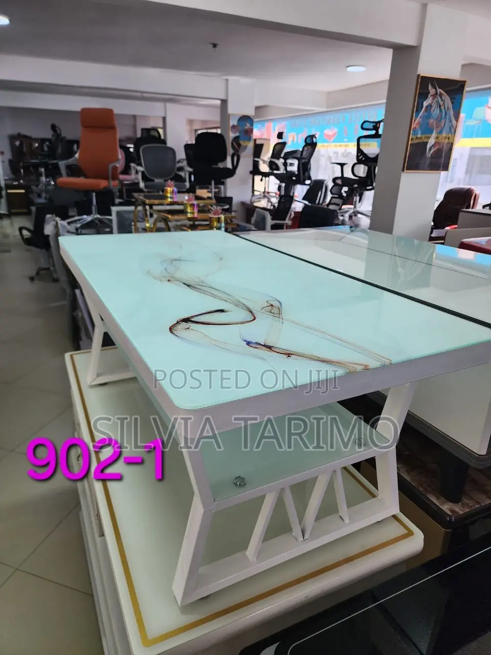 Modern Black Glass Coffee Table – Elegant Living Room Center Table