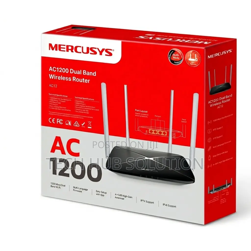 Mercusys Ac12 Ac1200 Dual-Band Wi-Fi Router