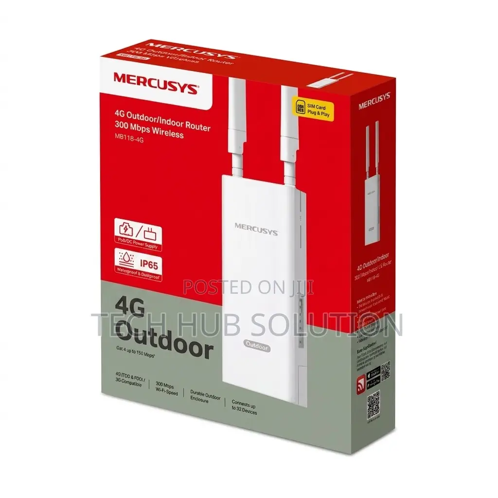 Mercusys Mb118-4g 300 MBPS Wireless 4g Lte Outdoor/Indoor Router